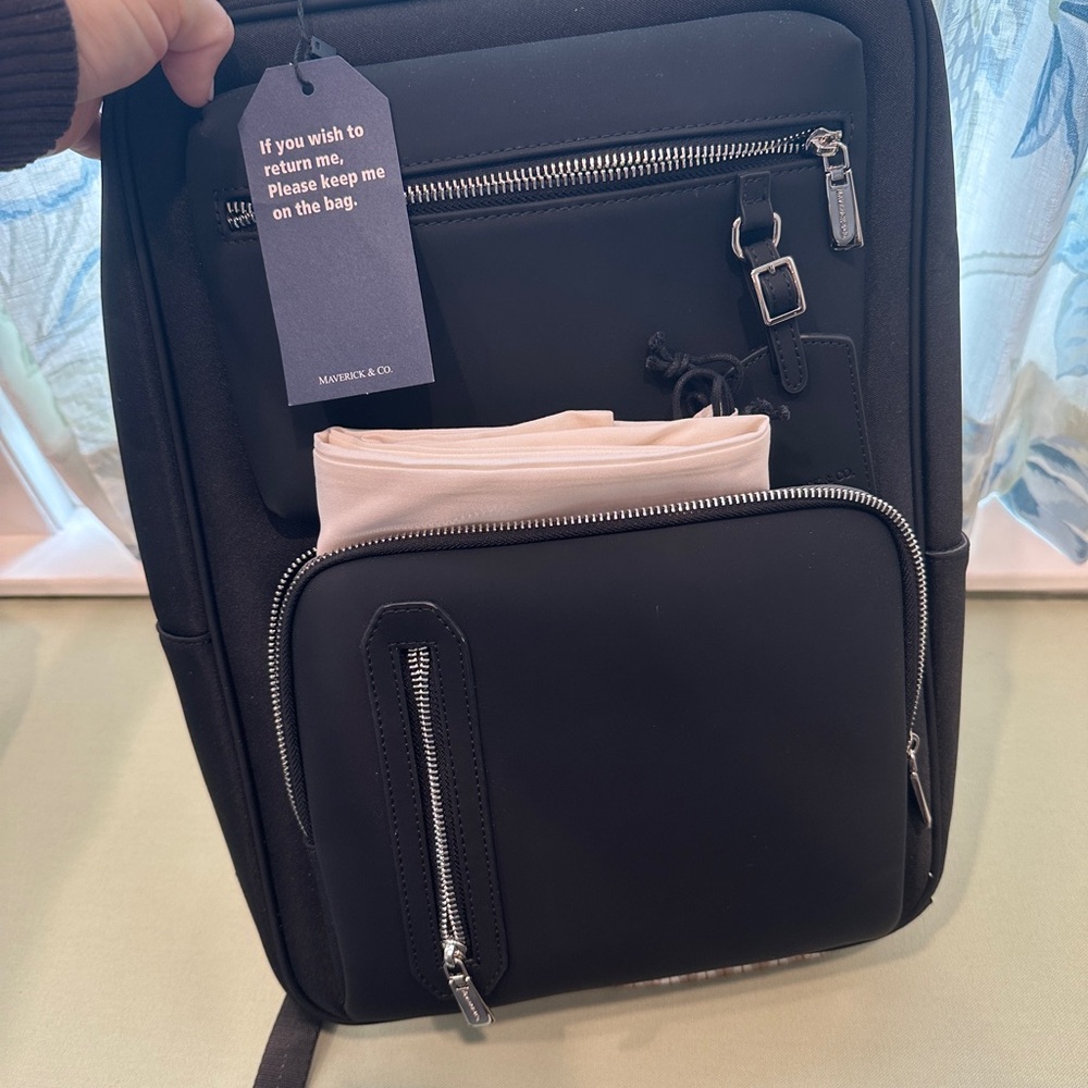 Modern Black Backpack by